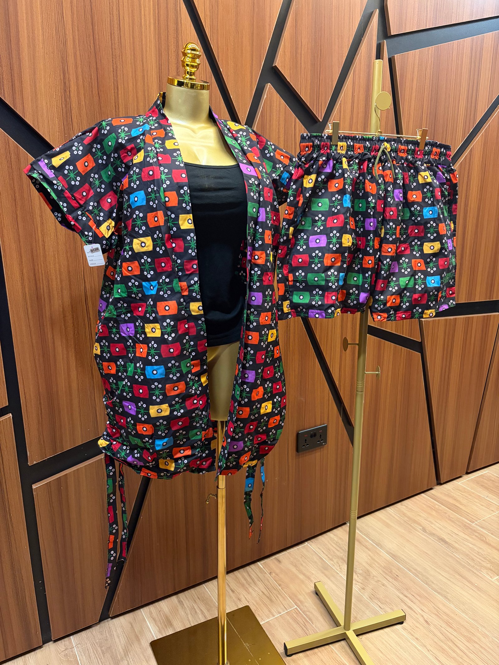 2 piece Ankara Shorts with Coat A0120
