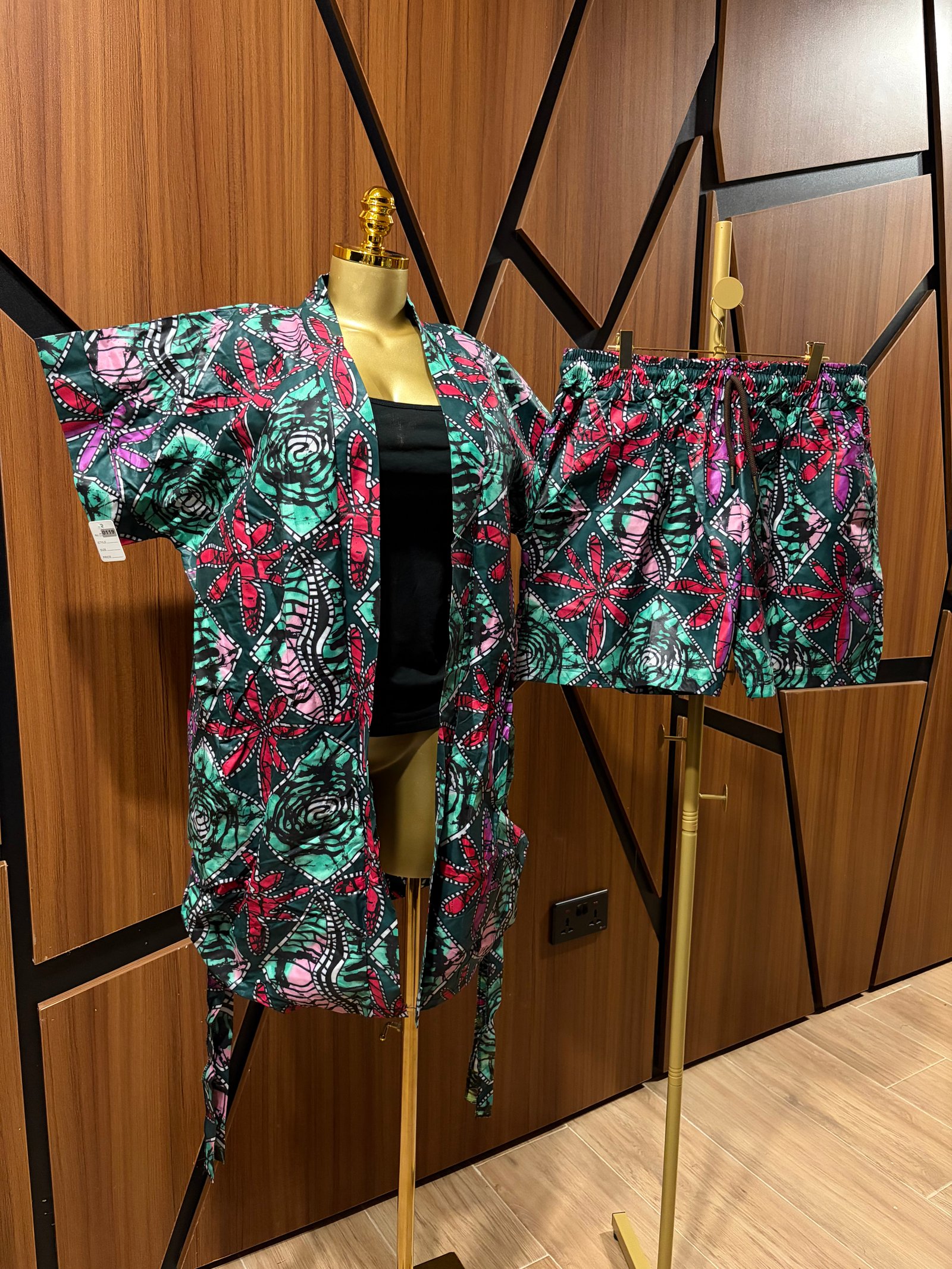 2 piece Ankara Shorts with Coat A0119