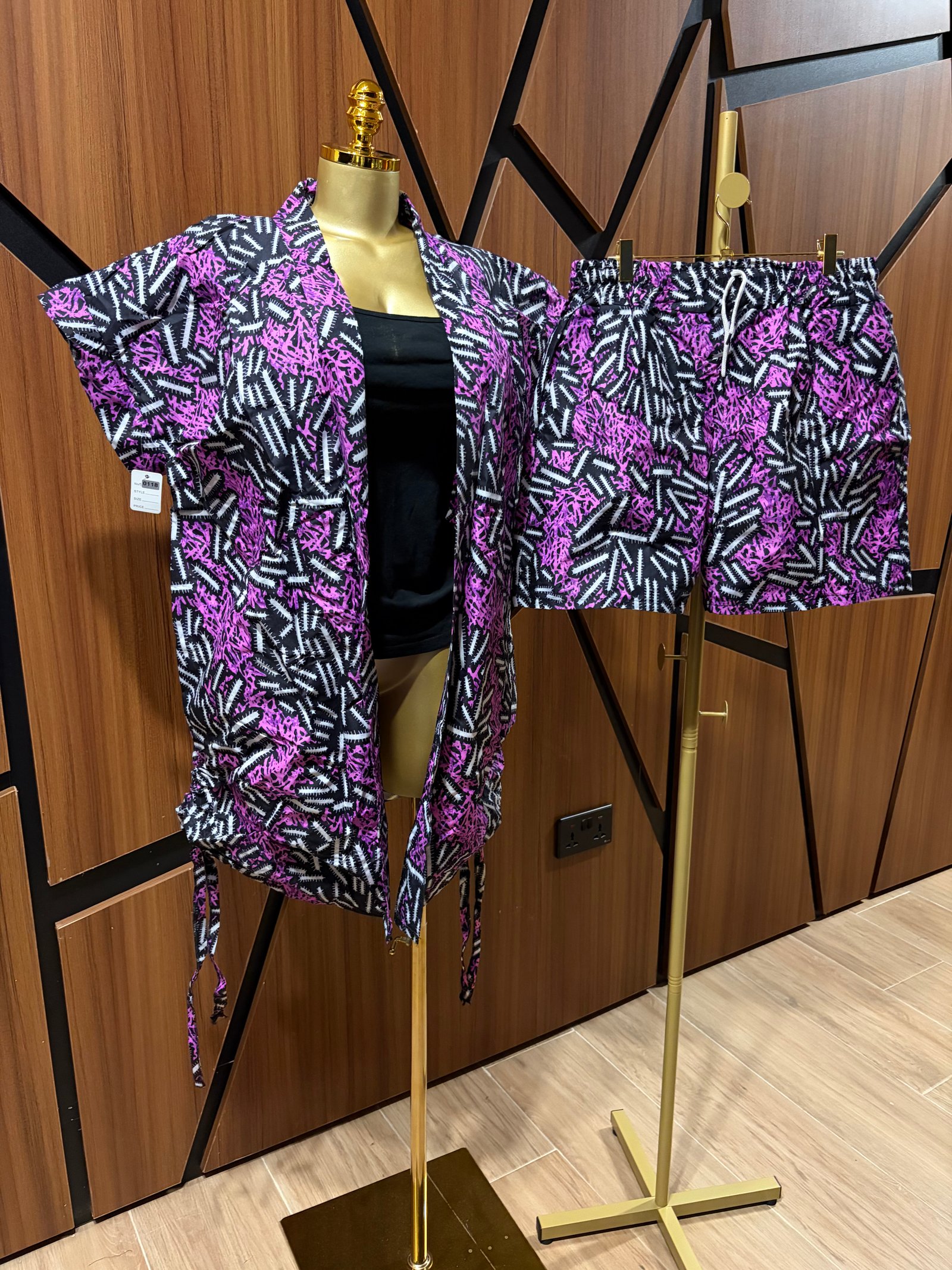 2 piece Ankara Shorts with Coat A0118
