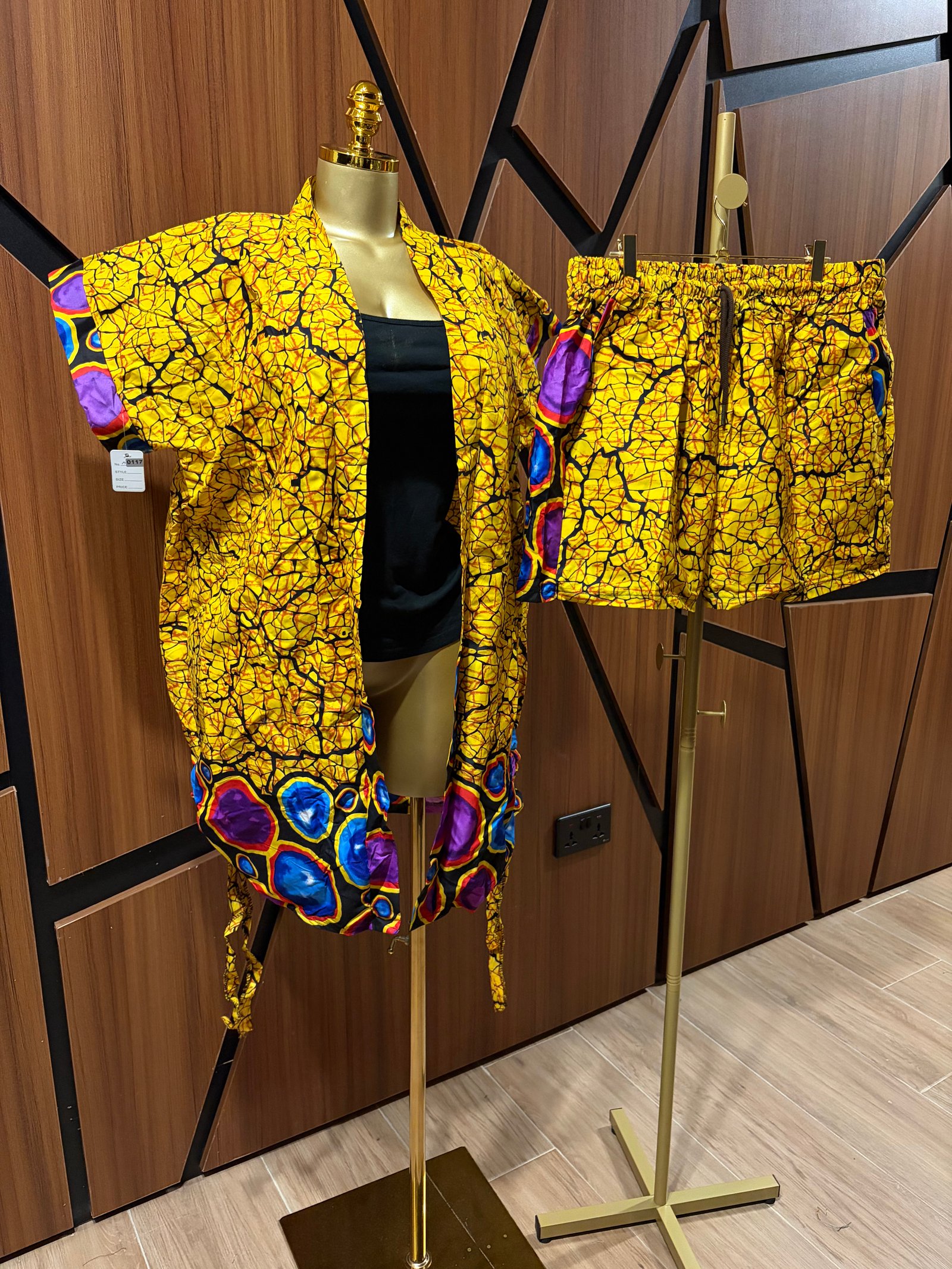 2 piece Ankara Shorts with Coat A0117