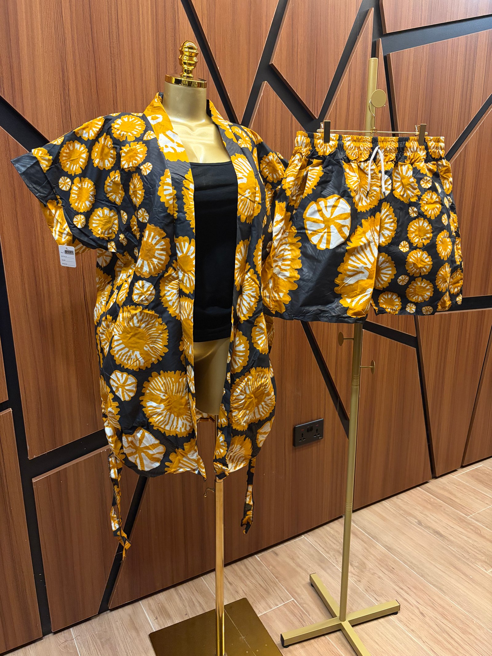 2 piece Ankara Shorts with Coat A0121